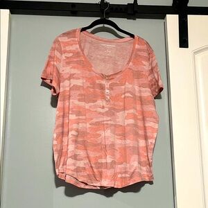 Lucky Brand Pink Polo T-Shirt Relaxed Fit